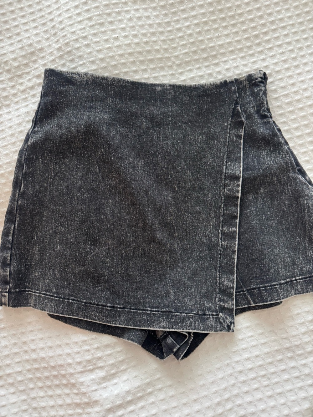 High-Rise Black Denim Skort - Women's Black Denim Shorts